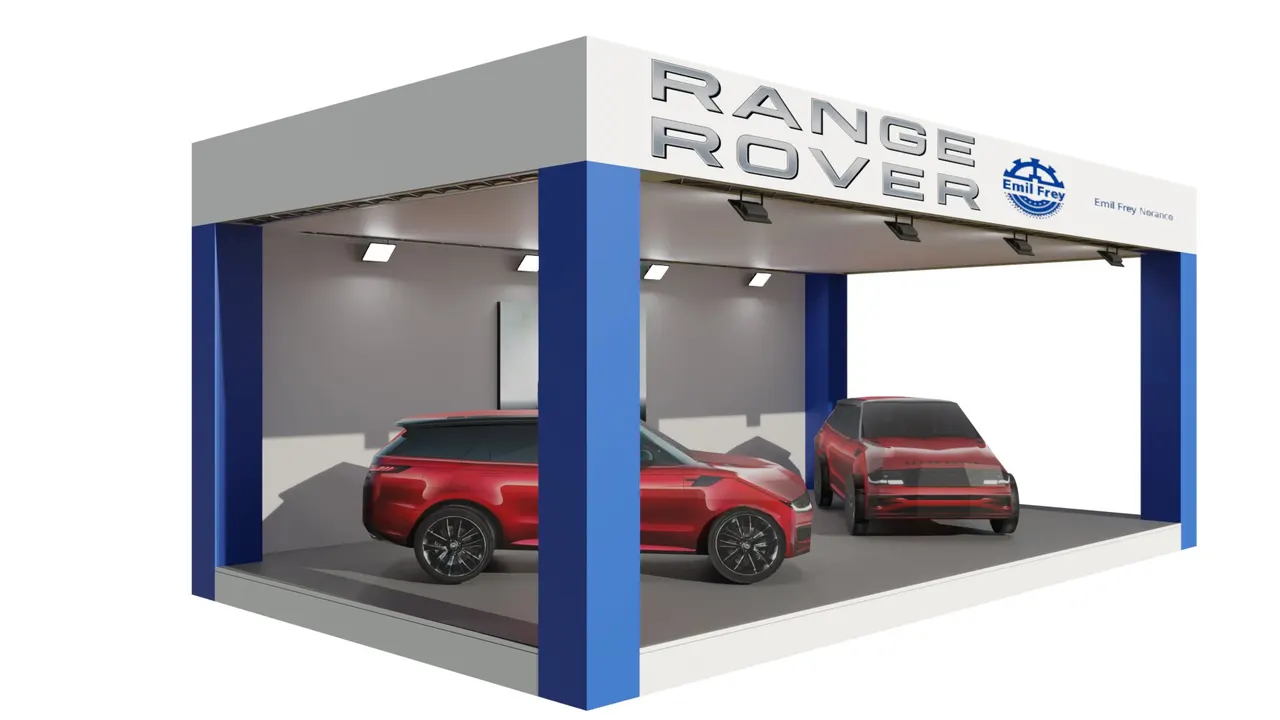 Render 3D dello stand